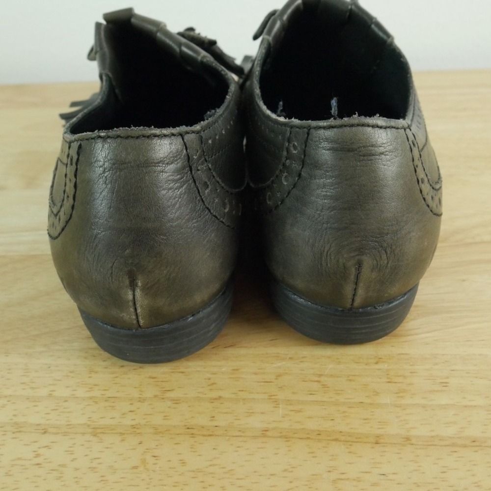 Born Leather Kiltie Tassel Wingtip Oxfords Dark Grey Size 8 Academia Preppy Fall - Picture 9 of 11